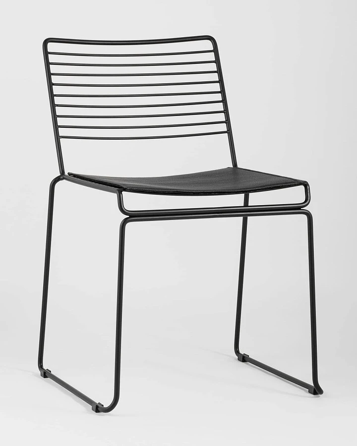 Стул обеденный Danny черный с черной подушкой - фото 2
