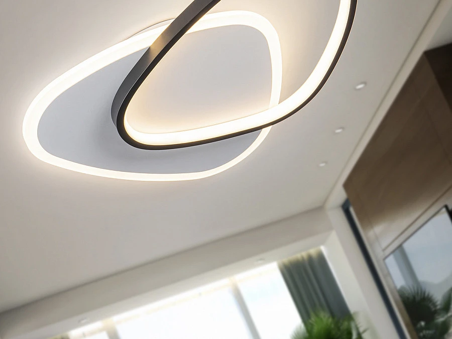 Потолочный/настенный светильник Romo черно-белый - фото 16