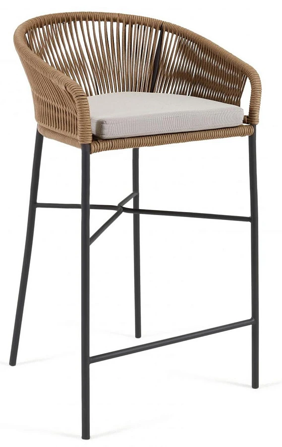 Веревочный барный стул Yanet бежевый 80 см