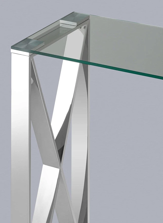 Консоль КРОСС 115*30 серебро - фото 4