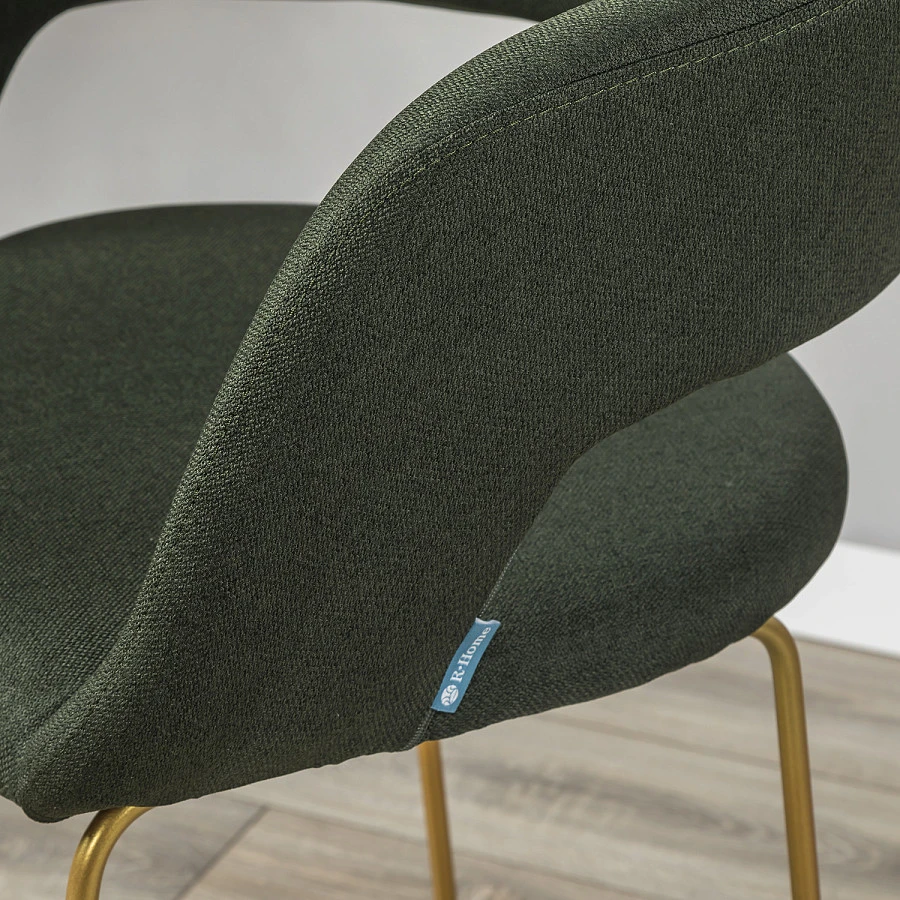 Кресло полубар Hugs тёмно-зеленый/Линк золото - фото 10