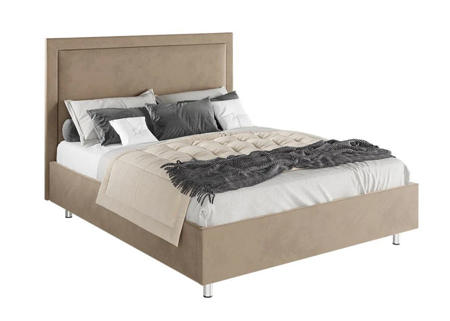 Кровать Юнит 200х200 бежевого цвета