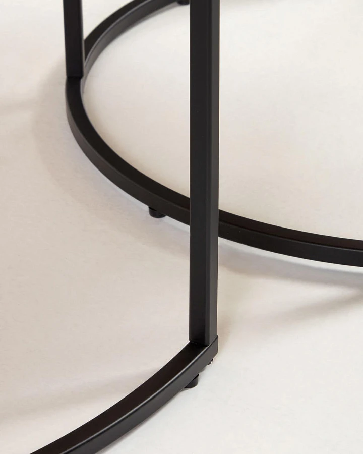 Набор из 2 столов Yoana шпон/металл d80см/d50см - фото 6