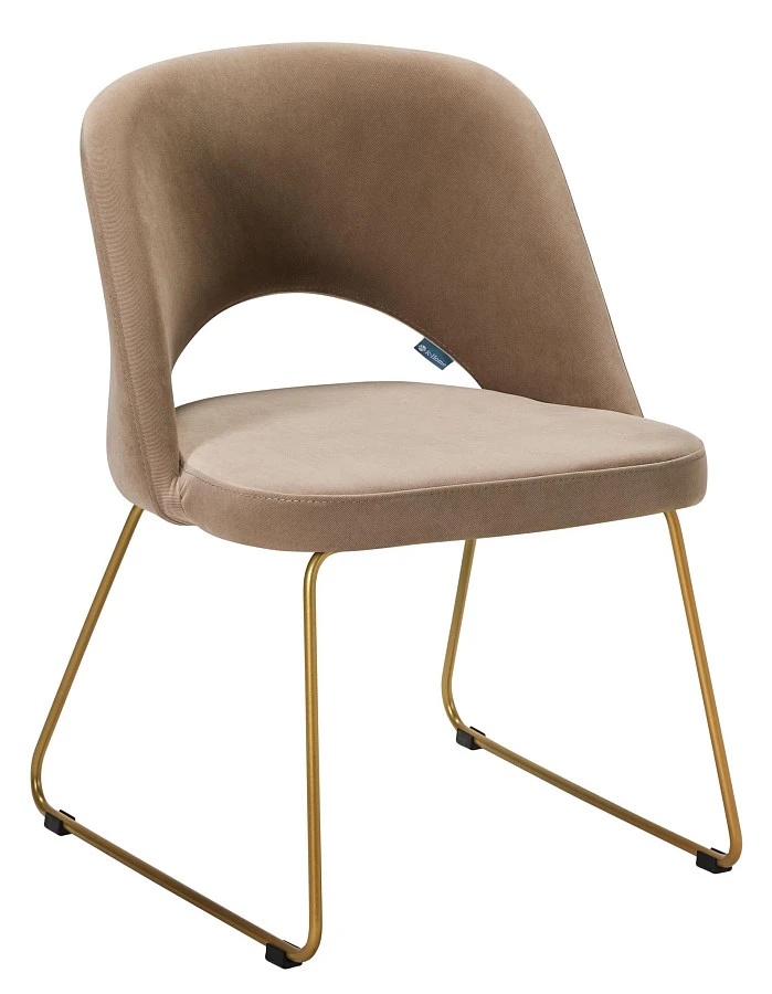 Кресло Lars Diag beige/Линк золото