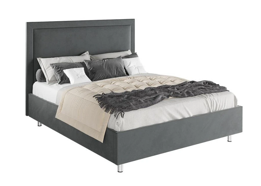 Кровать Юнит 180х200 графитового цвета