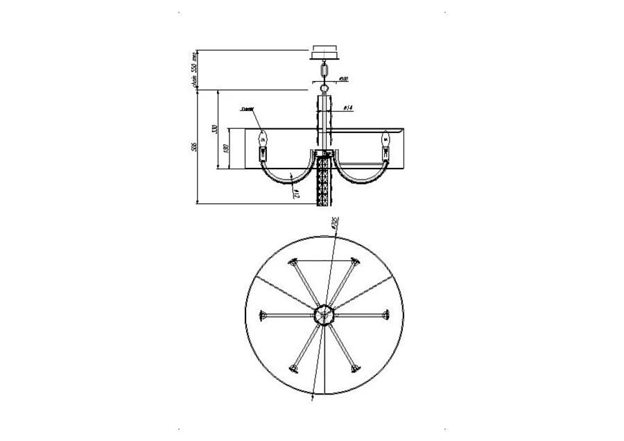 Подвесной светильник Maytoni DIA008PL-06CH - фото 3