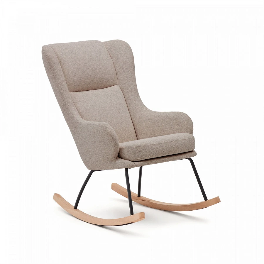 Maustin Кресло-качалка из беж.овчины/сталь-бук